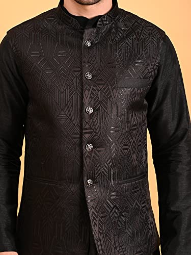 Image of Uri and MacKenzie Men's Silk Blend Kurta Pajama with Designer Ethnic Nehru Jacket /Modi Jacket