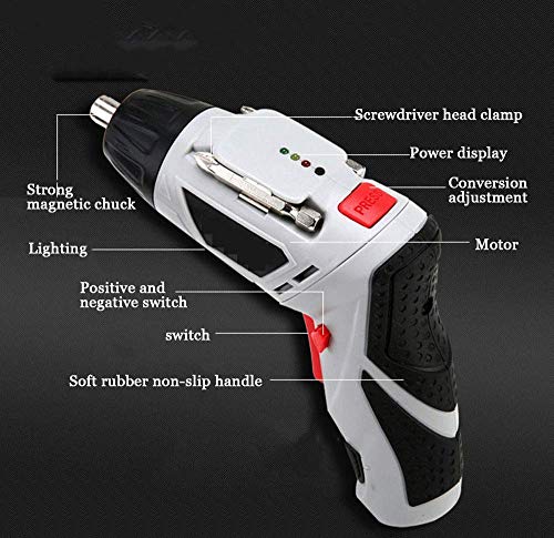 Samnuerly Akku-Elektroschrauber, 4,8 V tragbarer Akku-Schrauber, Mini-Haushalts-Bohrmaschine 600 mAh mit 46 Schrauben und Schraubendreher – Bild 5