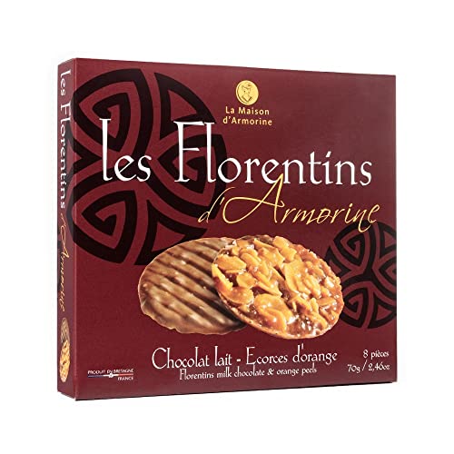 Les Florentins d'Armorine, Florentiner mit Vollmilchschokolade aus Frankreich, 8 Stück aus der Bretagne, 70g Cover