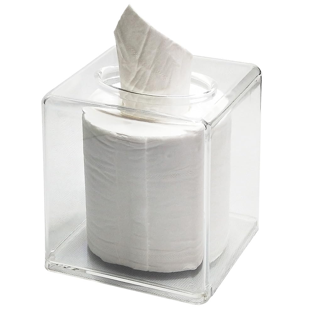 Square Clear Acrylic Tissue Box Covers, Big Bathroom Facial Napkin Box Holders, Table Clear Dryer Sheet Dispenser for Bathroom, Kitchen and Cars