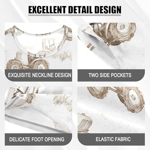 Tractor Pajama Set Pajamas Sleepwear Nightwear Loungewear Clothes Set B04038024