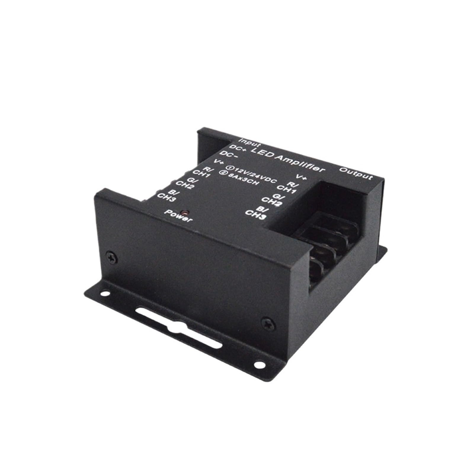 Amplificateur LED RGB DC12-24V 24A boîtier fer pour répéteur de signal ruban