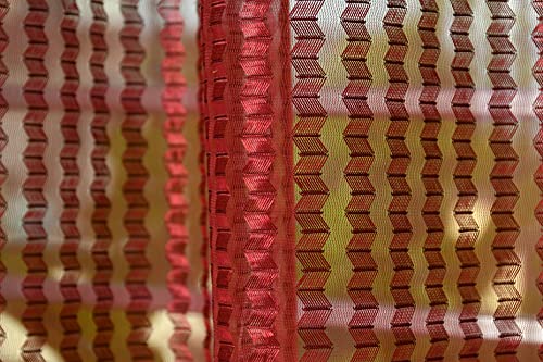 Image of Premium Polyester Floral Sheer Printed Net Combination Transparent Beautiful Curtains Set of 3 Piece for Window Maroon 5 Feet