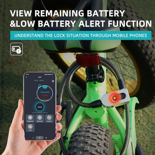 Sfw Bike Lock,Fingerprint Cable Locks Waterproof thumb #3