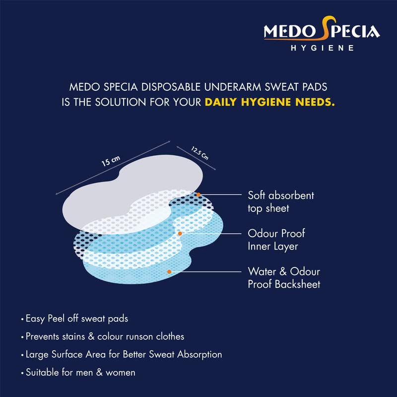 Medo Specia Sweat pads for Underarms women-Breathable and Deodorizing-Underarm pads for women-Blocks Sweat and Underarm Stains- 14 Pairs of Arm Pads - Image 2