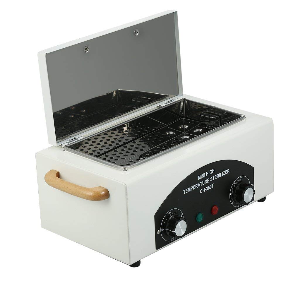 Esterilizador de Alta Temperatura con Tanque de Acero Inoxidable Extraíble para Herramientas de Uña Dental Pinzas Tijeras Peluquerías