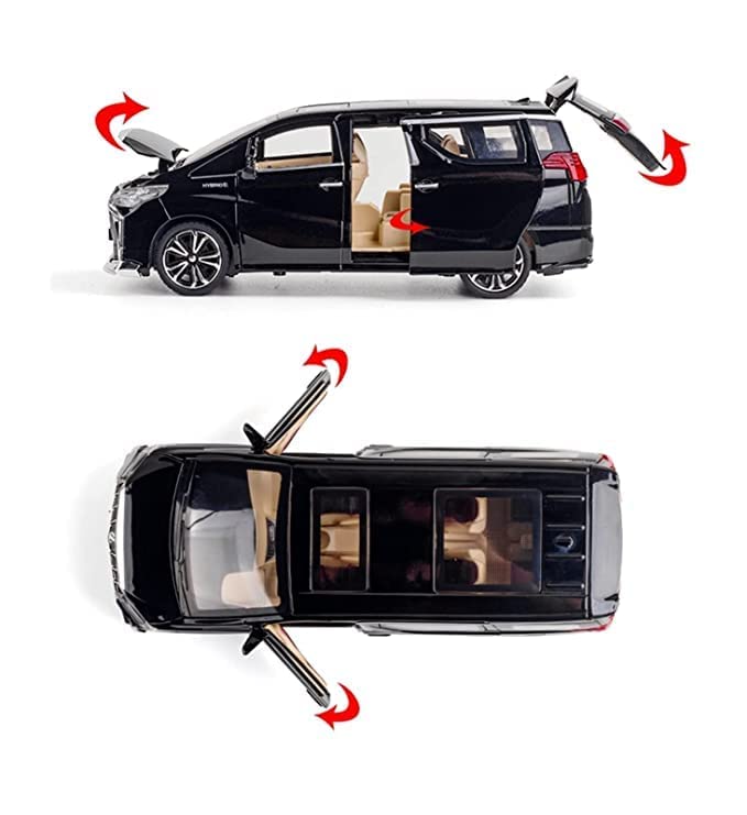 Image of Alokik Enterprise 1:24 Scale Wheels Diecast Alphard Metal Model Pull Back Alloy Toys with Light and Sound Collection for Kids Boy Girl Gift 【Colors as Per Stock】