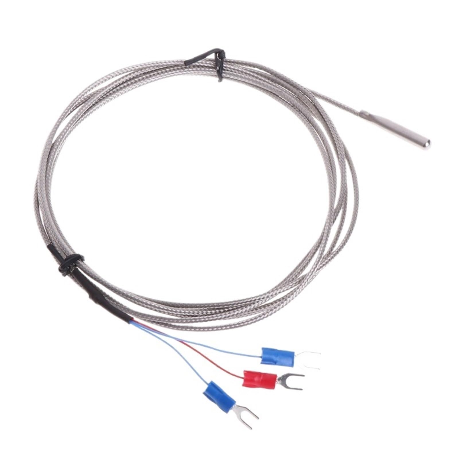 Termopar con Sensor de Temperatura Tipo PT100/K de Acero Inoxidable con Cable de 0,5-10M Detección de Temperatura Resistente al Agua(PT100 Type 4M)