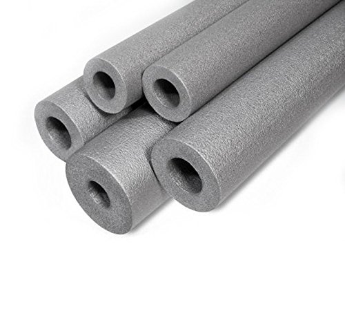 FVLFIL Grey Pipe Insulation Foam 15mm / 13mm Length - 1 meter Strong Round Tube Lagging Thermal Acoustic Water Pipe Wrap ST15/13