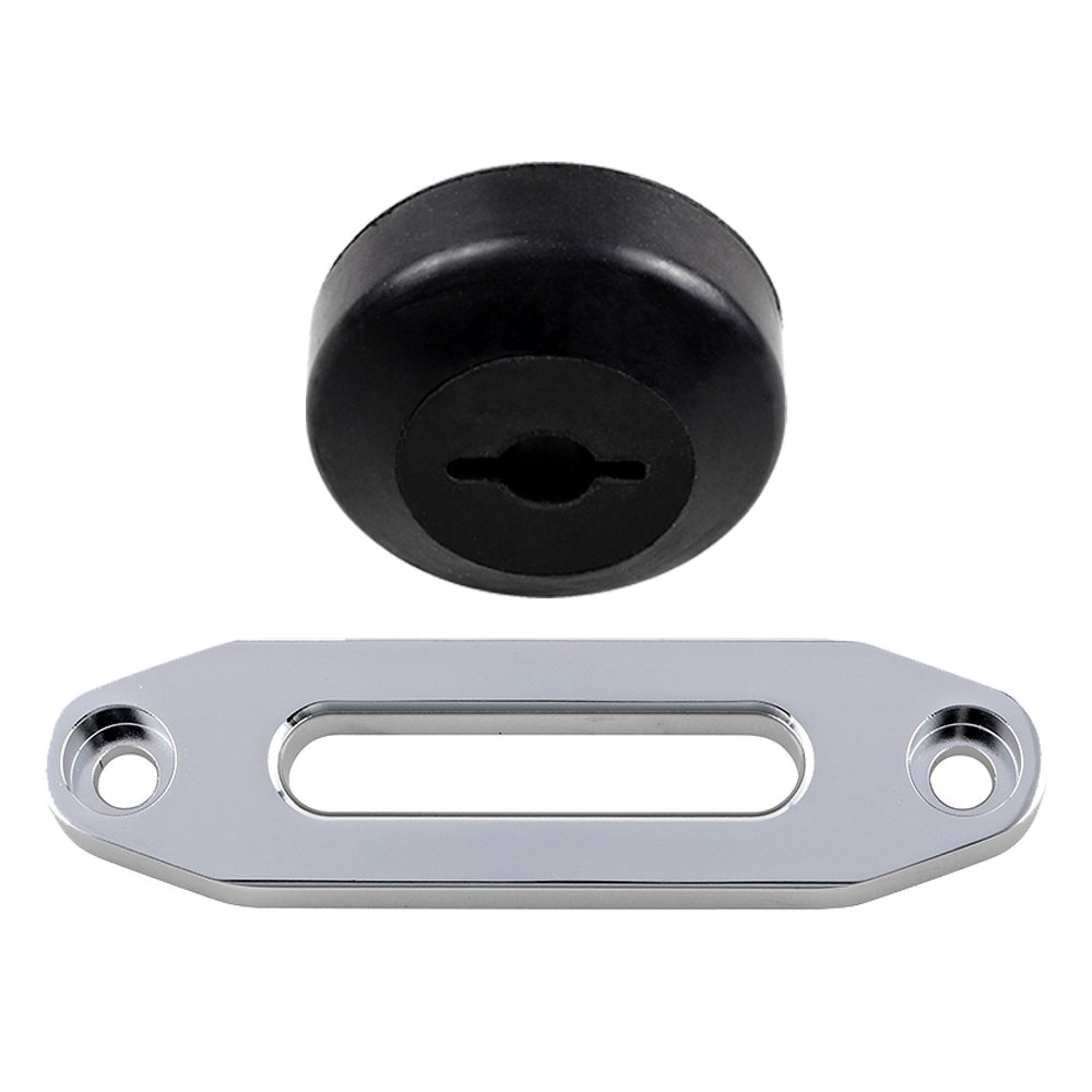 Aluminum Hawse Fairlead + Rubber Stopper Line Saver Compatible with ATV UTV 4x4 Truck Winch Rope 3/16