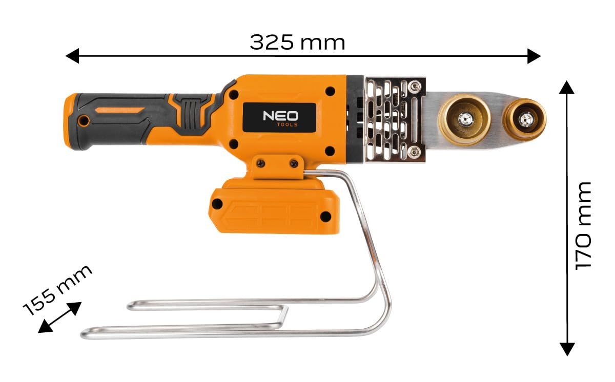 NEO TOOLS Poste à souder sans batterie, poste à souder à bout professionnel avec affichage numérique Poste à souder des tuyaux en plastique 18 V