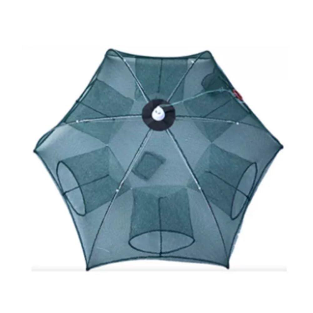 Trampa de Pesca Flotante Nailon | Verde, 4, 6, 8, 10, 12, 16, 20 orificios de entrada, pesca y pesca de cangrejos al aire libre: plegable