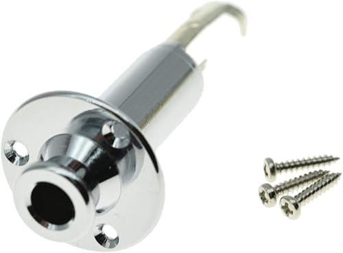 Miniatura 8 de KAISH 0.250 in Guitarra eléctrica acústica Bajo Mono Endpin Salida Jack Correa Botón Jack Socket Negro