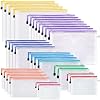 Mesh Zipper Pouch 30PCS Waterproof Zipper Bags 8 Sizes 8 Colors Plastic Document Pouch for Organizing School Supplies, Office Appliances, Home Organize and Travel Storage