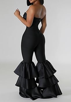 スーツ・フォーマル・ドレス Frilled highwaist wide pants セール】Frilled highwaist wide pants（パンツドレス）｜LE
