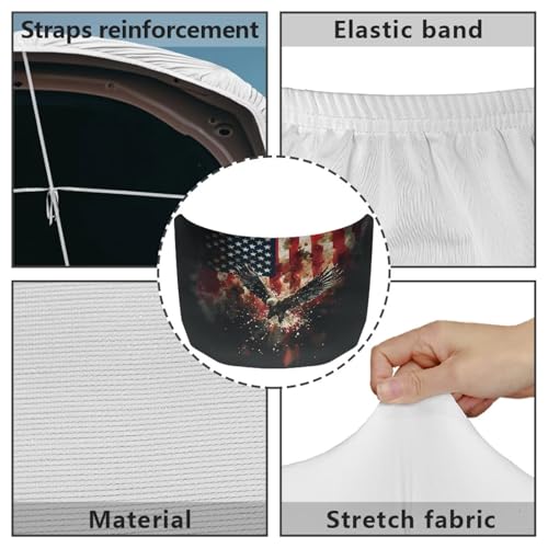Image of Car Hood Cover, American Flag Eagle Blurred Design, Stretchable Car Hood Protector, Auto Patriotic Decorations, Waterproof Sun-Proof Automotive Exterior Accessories