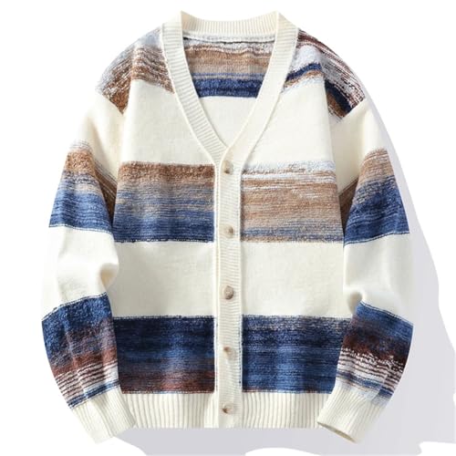 Men's Casual Knitted Cardigan V-Neck Warm Japanese Style Sweater Cardigan3