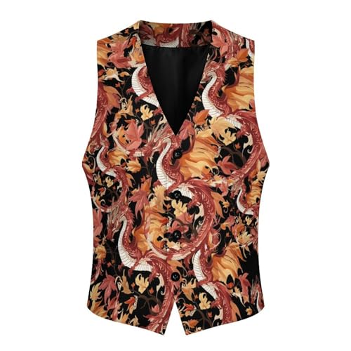 Autumn Dragon Trendy Vest Suit for Men V Neck Formal Dress Waistcoat Vests Business Slim Fit3