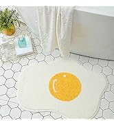 Bathroom Rug 29.5''×21.6'' Soft Cute Egg Shape Bath Mat Non Slip Fluffy Floor Mat for Bathroom Ki...