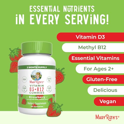 Maryruth Organics Vegan Vitamin D3 + Vitamin B12 Gummies | 2 Month Supply | Supports Bone Health | Immune Support Supplement thumb #6