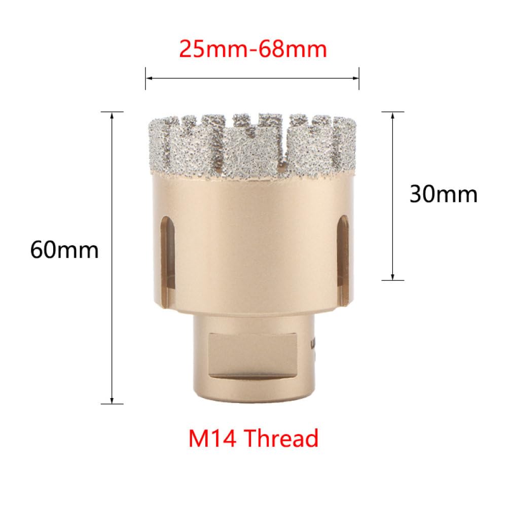 Broca de perforación con núcleo de diamante soldado con rosca M14, sierra perforadora para azulejos de cerámica, granito, mármol, herramientas para abridor de agujeros, broca seca soldada, 45MM