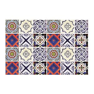 Coloray Stickers op de Tegels voor Badkamer Mozaïek-wandtegelstickers Zelfklevend 10x10cm Set van 24 Stuks Tegelstickers…