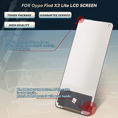 RongZy Display for Oppo Find X3 Lite LCD Screen Replacement LCD Touch Display Digitizer Assembly for CPH2145 with Kit(Black) - Image 2