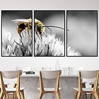 3 Piece Framed Canvas Wall Art Colorful Bee Insects Canvas Prints Home Artwork Decoration for Living Room,Bedroom - 16
