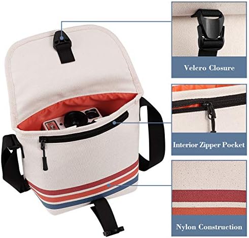 FINTIE Carrying Case Compatible with Polaroid Originals OneStep+, Onestep 2 VF, Now+ I-Type, Now I-Type Instant Film Camera - Premium Vegan Leather Travel Bag w/Removable Strap & Pocket, Stripe