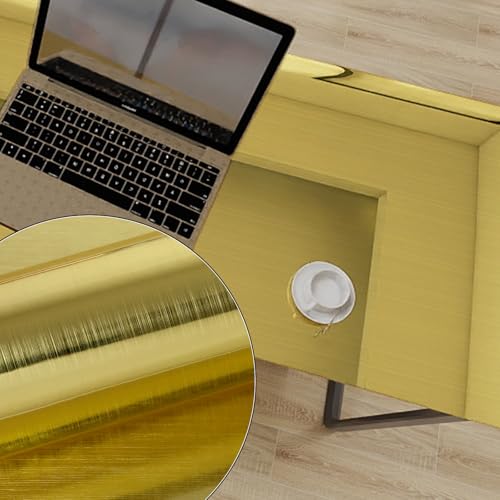Papel de contacto dorado para cubrir encimeras dañadas sin obras 7
