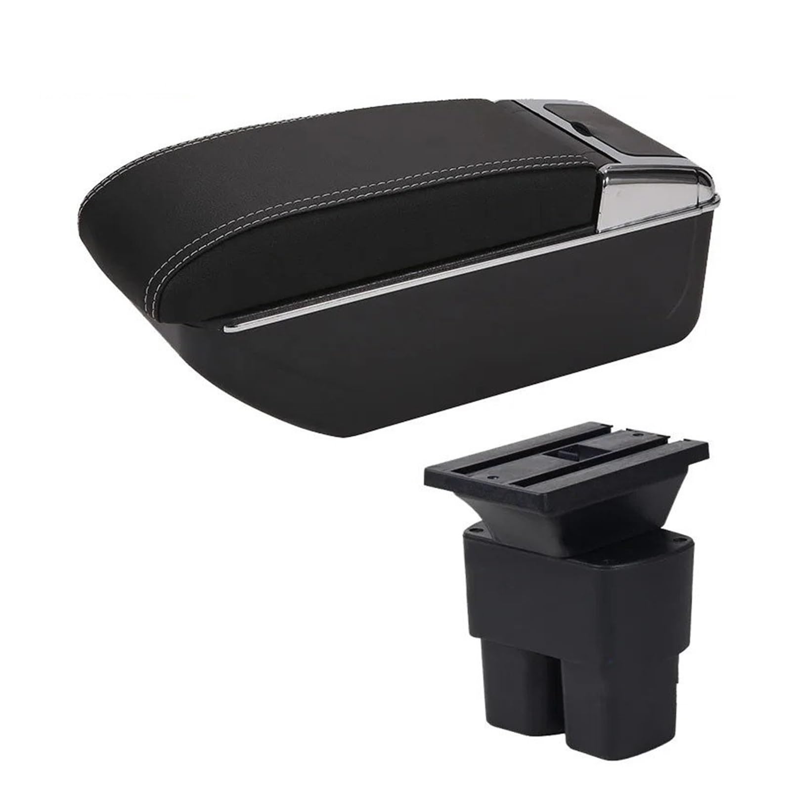 GBGWRMRYX Center Armrest Box For NV200 Car Armrest Box Retrofit Parts Interior Details Storage Box With USB Accessories Arm Rest(D3 Black white NoUSB)