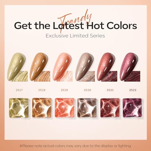 Image of modelones Fall Gel Nail Polish Set, 6 Colors Chameleon Nail Drawing Swirl Shell Thread Effect Gel Polish Kit Soak Off DIY Mani Gift