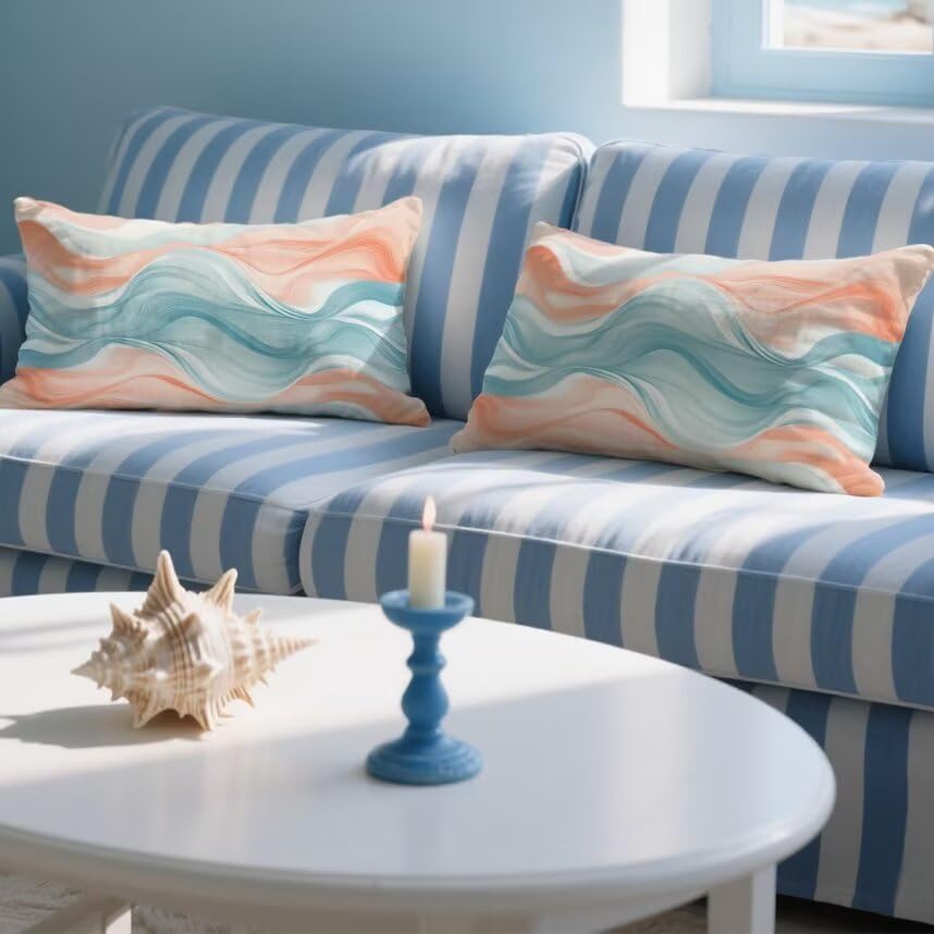 Housse de coussin 70x90cm étanche lin taie oreiller décoratif extérieur canapé jardin lot de 2