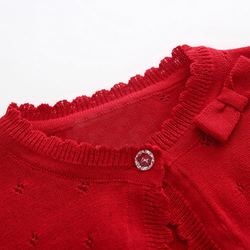 Little Girls' Long Sleeve Bolero Cardigan Shrug Bow Bolero Jacket Shrug Short Cardigan Dress Cover ups3