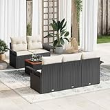 Matériau résistant : Fait en poly rattan de bonne qualité, cet ensemble de canapé de jardin fait le job face aux intempéries et à l'usure de tous les jours