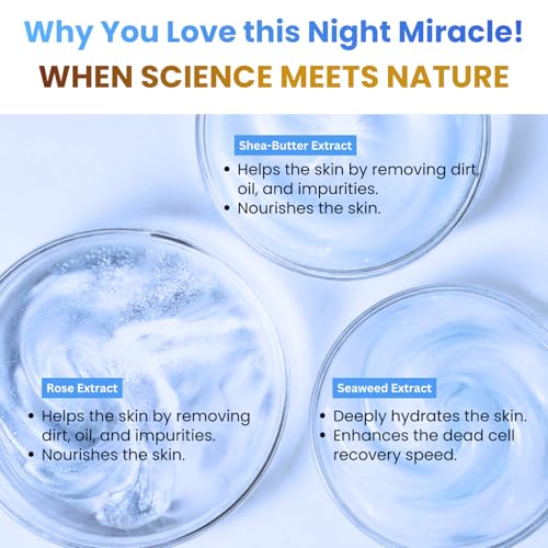 Image of A+ Seaweed Night Face Cream for Glowing & Radiant Skin | Anti-Aging Moisturizer for Men & Women | Reduces Wrinkles, Fine Lines & Dullness | Hydrating Cream for Oily & Combination Skin, 50g