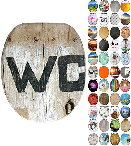 WC Sitz mit Absenkautomatik, viele neue WC-Sitze zur Auswahl, hochwertige Oberfläche, einfache Montage, stabile Scharniere (Old Style)