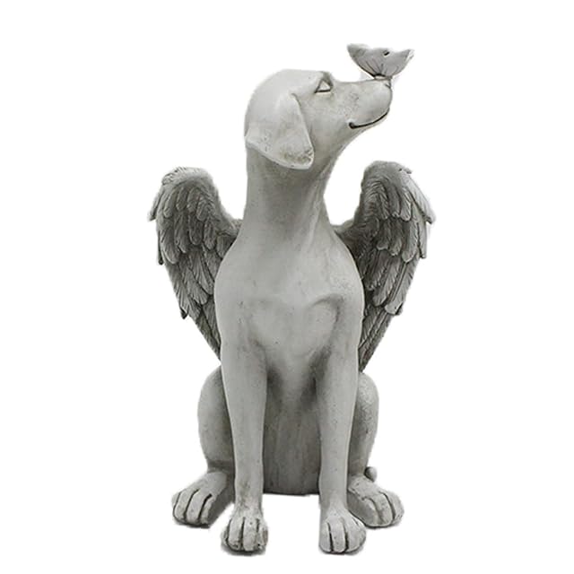 Dnoifne Estatua conmemorativa de perro de ángel, piedras conmemorativas de mascotas para perros