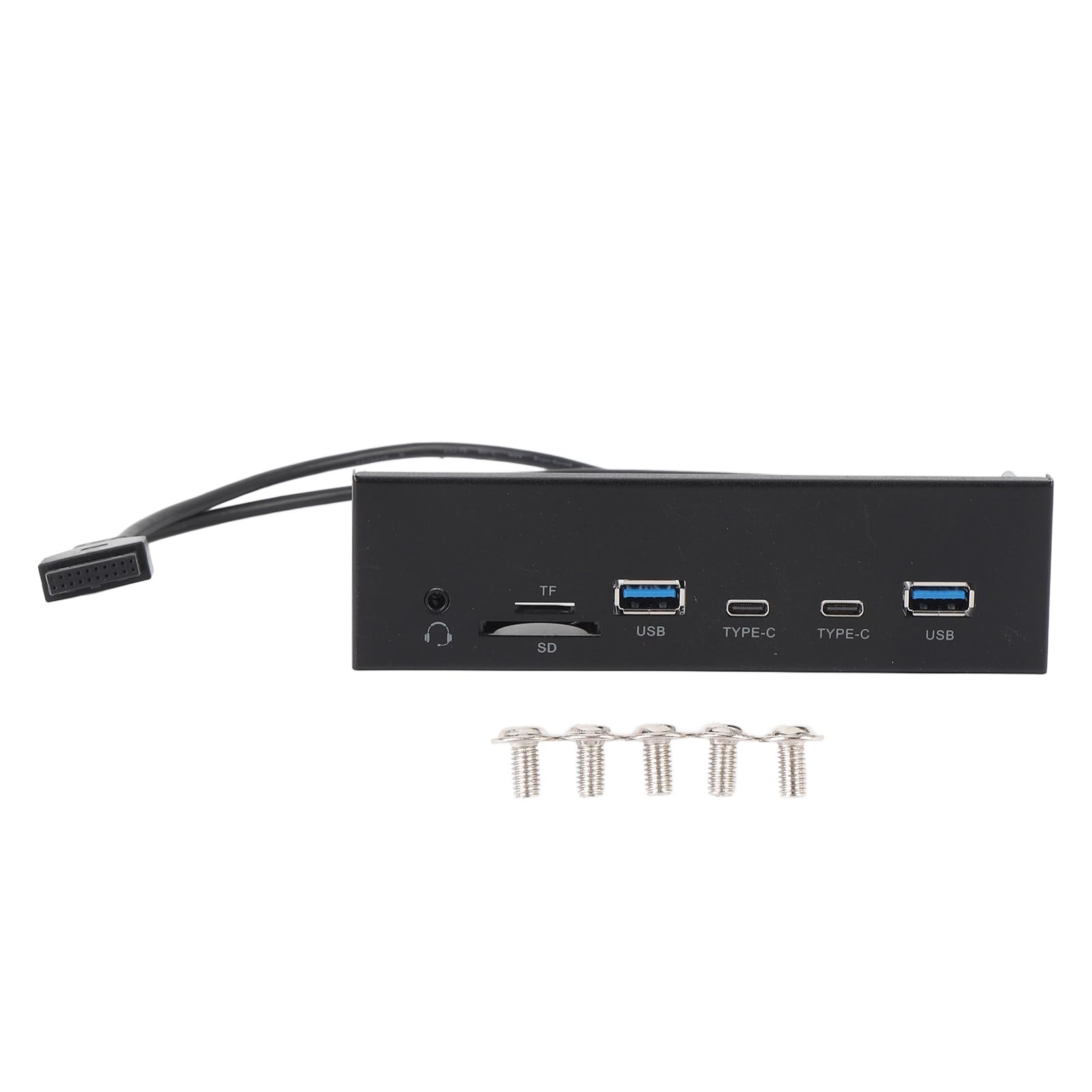 Hub USB C Interno da 19 Pin, 6 Porte USB 3.2 Gen 2x2 Pannello Frontale con 2 A e C, Lettore di Schede di Memoria e Jack, Trasferimento Dati A 5 Gbps, per Case di Computer PC Alloggiamento