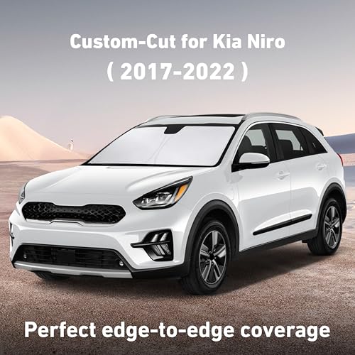 Image of EcoNour Windshield Sunshade Compatible for Kia NIRO 2017-2020 2021 2022, Sun Visor for Front Windshield & Window Sun Shade Cover, UV Heat Blocker & Protector, Car Accessories