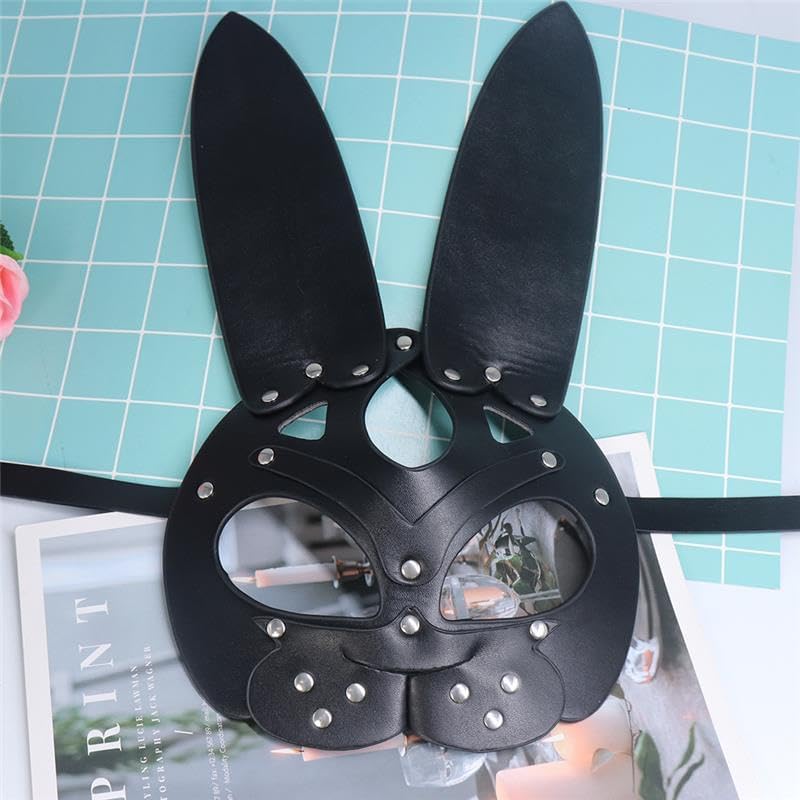 Punk Erotic Face Mask with Wide Waist Strap for Men & Women Cosplay Nightclub & Dance, Party (Bunny Mask), Mardi Gras Valentine's Day - Image 6
