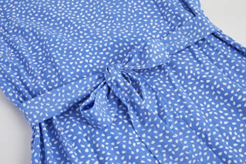 Summer Dresses for Women 2026 Floral Mini Dress Flowy Sexy Deep V Neck A-Line Ruffle Flutter Sleeve Cute Polka Dot Swing Sun Dresses