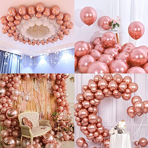 Image of Party Propz Rose Gold Metallic Balloons - 50Pcs Metallic Balloons