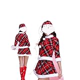 [LXYinRed] クリスマスコスチューム コスプレ チアリーダー 衣装 チア 仮装 コスチューム 演出服 応援 文化祭 学園祭 応援団 クリスマス 【サイズ】フリーサイズ（S-L) 推薦 (EW-2)