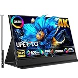 UPERFECT OLED Portable Monitor 4K 3840x2160, 13.3" Small Monitor with | 180% sRGB| 0.1ms, 500 Nits | 100000:1 Contrast | Ultra-Slim All-Aluminium Alloy Design Second Screen w/VESA for Laptop PC Phone