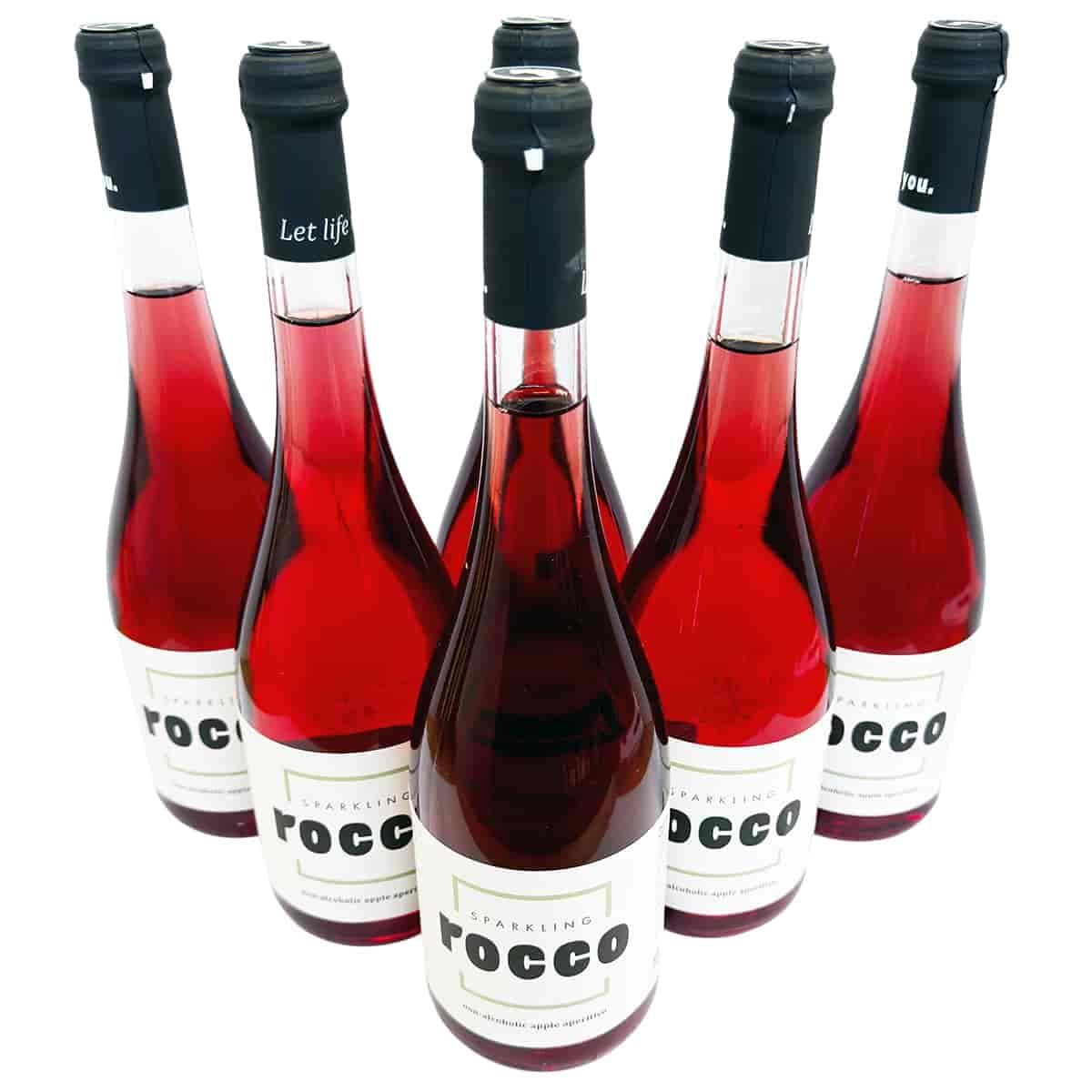 Sparkling Rocco Alkoholfreier Apfelaperitif 6×0,75L – Südtiroler rotfleischige Äpfel – Fein perlender Aperitivo aus Italien – 0,0% Vol. – Elegante Alternative zu Sekt & Prosecco
