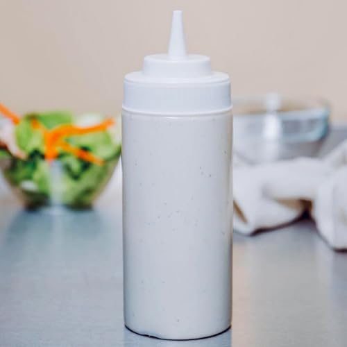 Miniatura 5 de Tezzorio - Botellas de plástico transparente de boca ancha de 16 onzas (paquete de 6)  dispensadores convenientes y versátiles sin derrames,