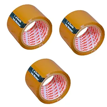 Cellroon BOPP Self Adhesive Brown Packing Cello Tape 4 Inch 65 Meter (Pack Of 3`)