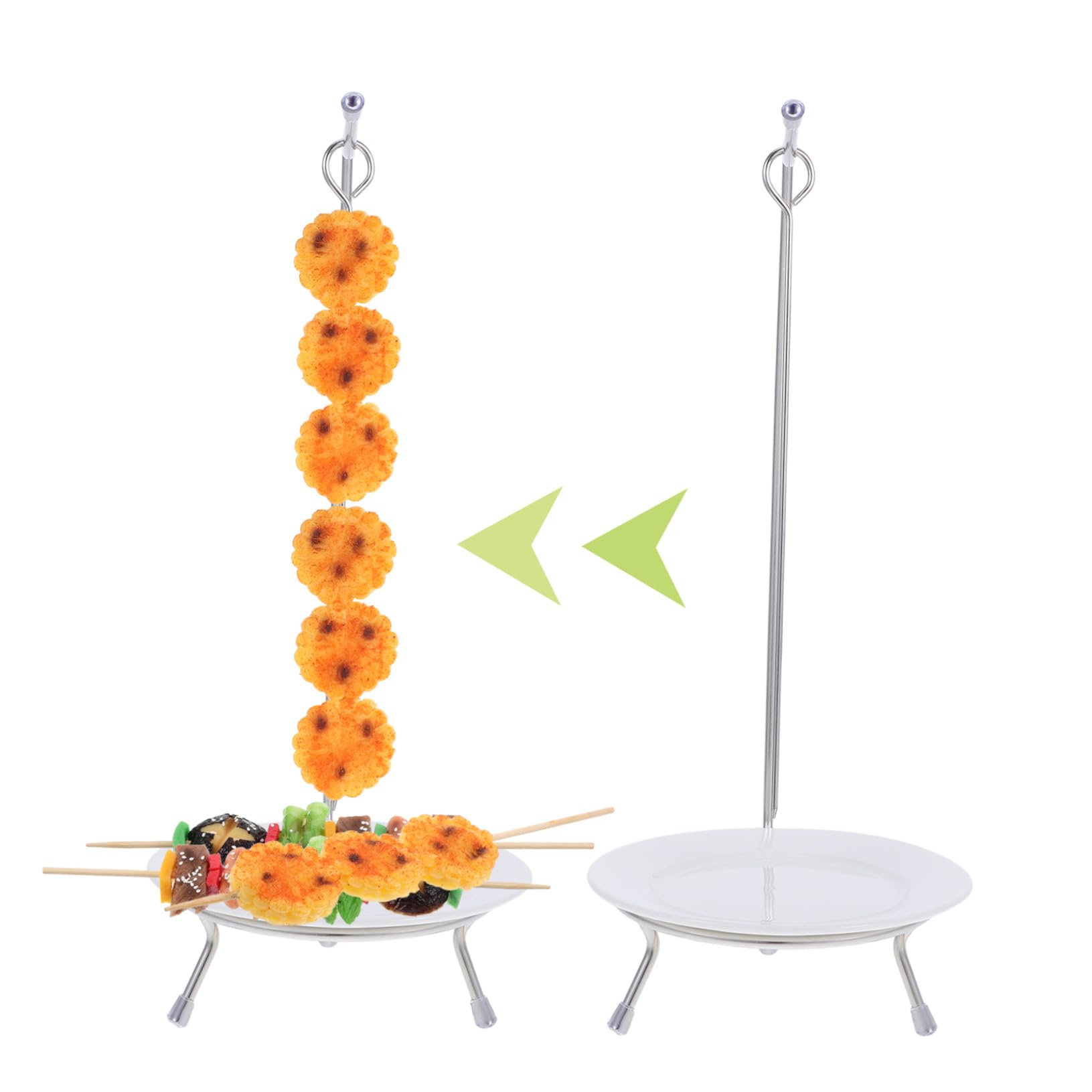 Mipcase Juego de Brochetas para Carne de Acero Inoxidable Soporte Resistente a Altas Temperaturas Adecuado para Cenas Familiares y Reuniones al Aire Libre