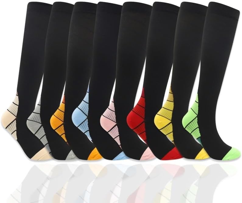 Pressure Socks Men's Women's Cycling Sports Long Tube Compression for Circulation, Athletic Recovery & Travel